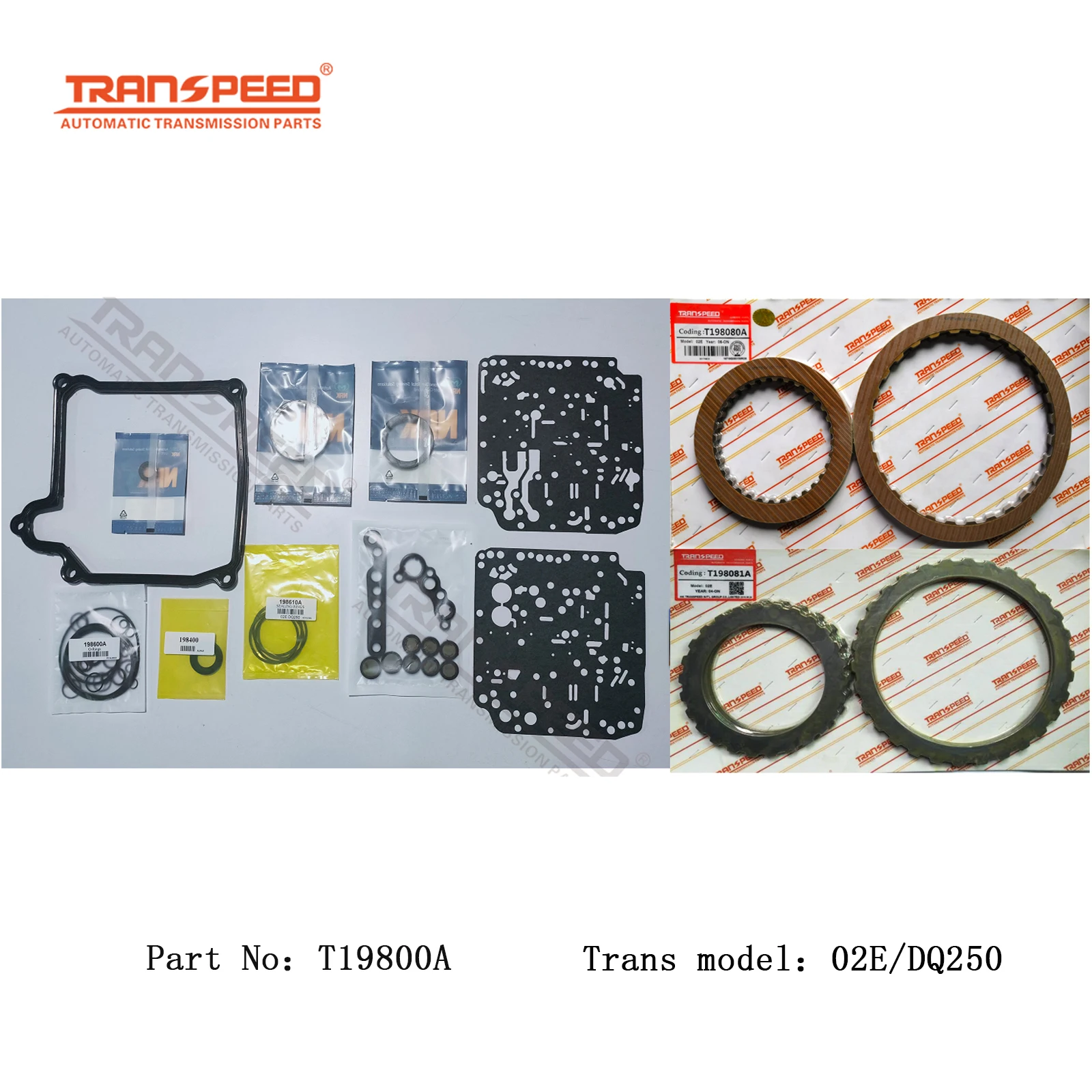 ATX 02E/DQ250 Transpeed Automatic Transmission Parts Master Kit Rebuild Kit T19800A