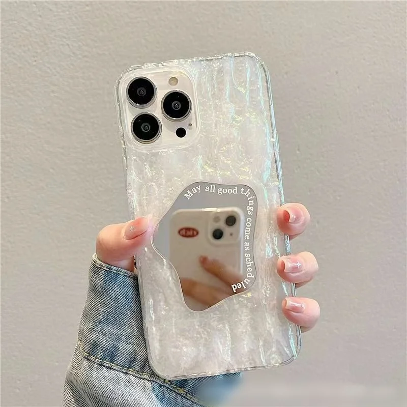 TPU Embossed Rock Mirror Internet Celebrity Mobile Phone Case For iPhone 11 12 13 16 Pro Max Plus XS XR 14 Pro Max supplier