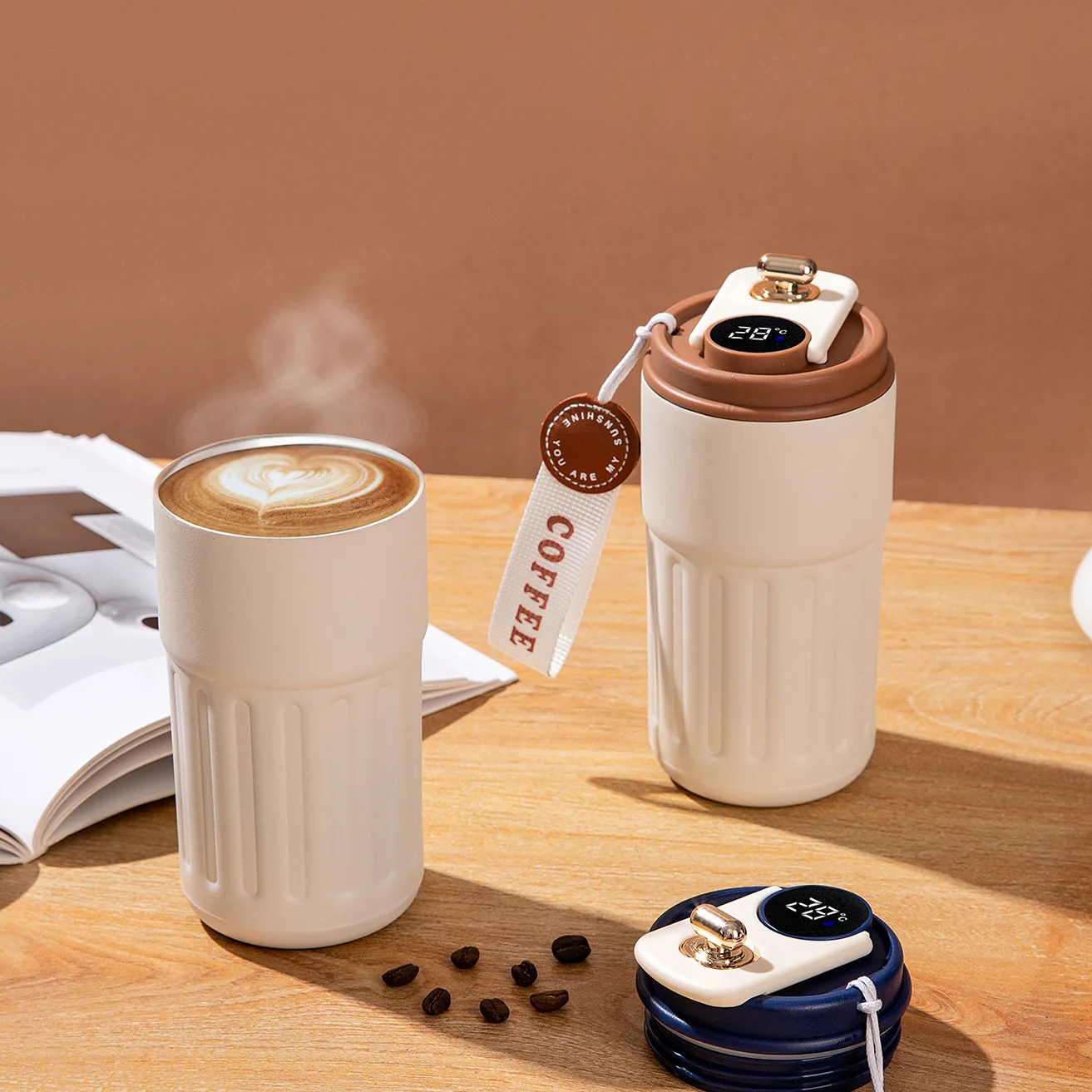 16 Oz Travel Coffee Mug Tumbler Mug Coffee Mug Stainless Steel Insulated  Smart Coffee Tumbler With Led Temperature Display