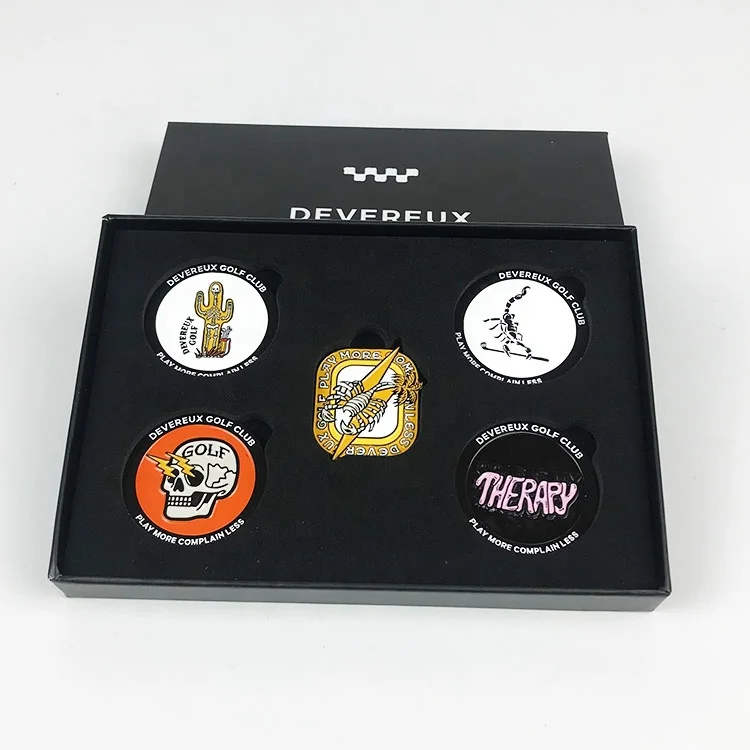 product luxury golf gift box set 3 piece gold golf accessories divot tool ball marker for corporate event gifting-2
