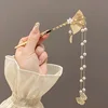 พัดพับ 10 ชิ้น - พู่มุก - สีทอง