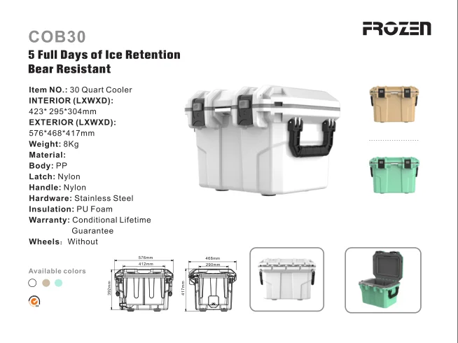 High-end Rotomolde Cooler Box Portable 20L/30L/50L/70L Ice Chest