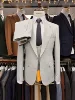 Gris-3 unids/set-Chaqueta + chaleco + pantalones