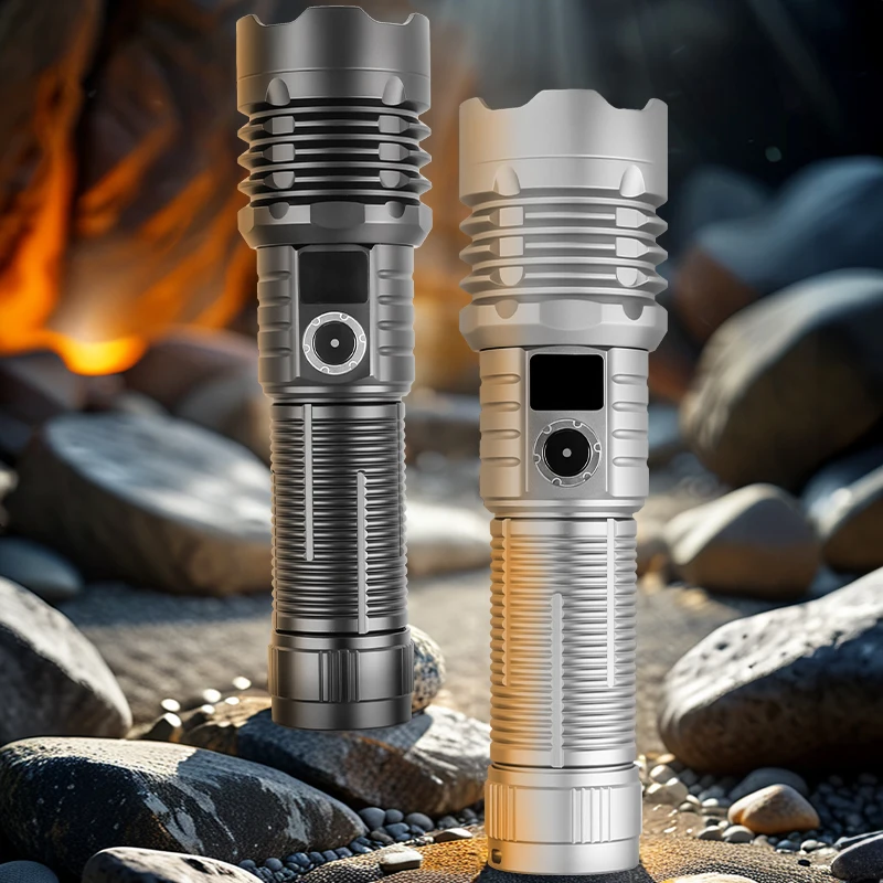30W LED Flashlight 1200lm High Power 1000m Zoom Tactical Emergency Spotlights Aluminum Alloy Telescopic Torch Tactical Light
