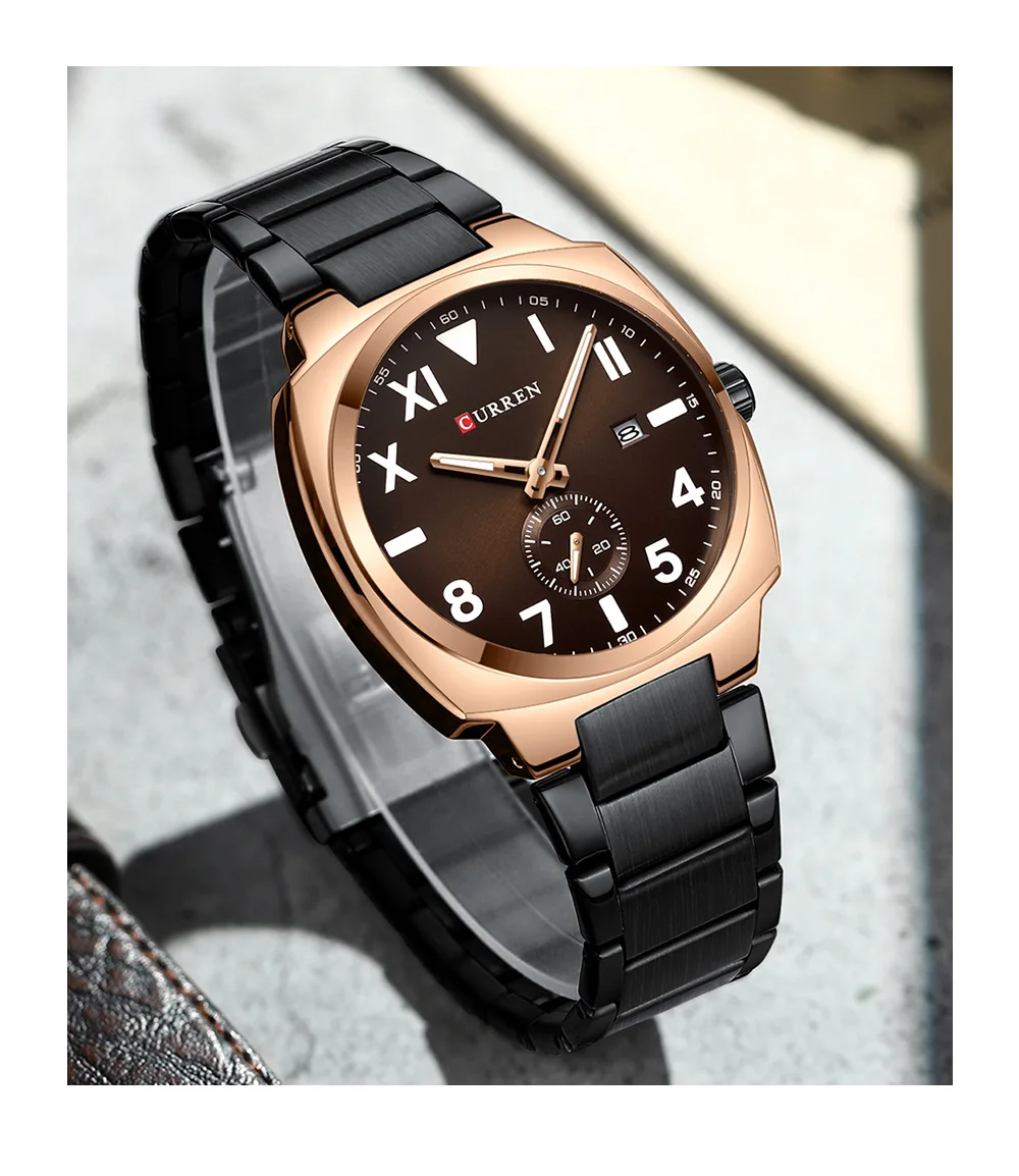 CURREN 8472 Watch for Man Luxury Man Wristwatch 3ATM Waterproof Quartz Watches Luminous Hands with Date Relogio Masculino