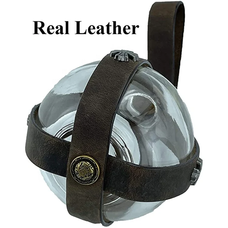 Factory Custom Genuine Leather Steampunk Vial Holder Magic Potion Bottle Accessories Protective Cover