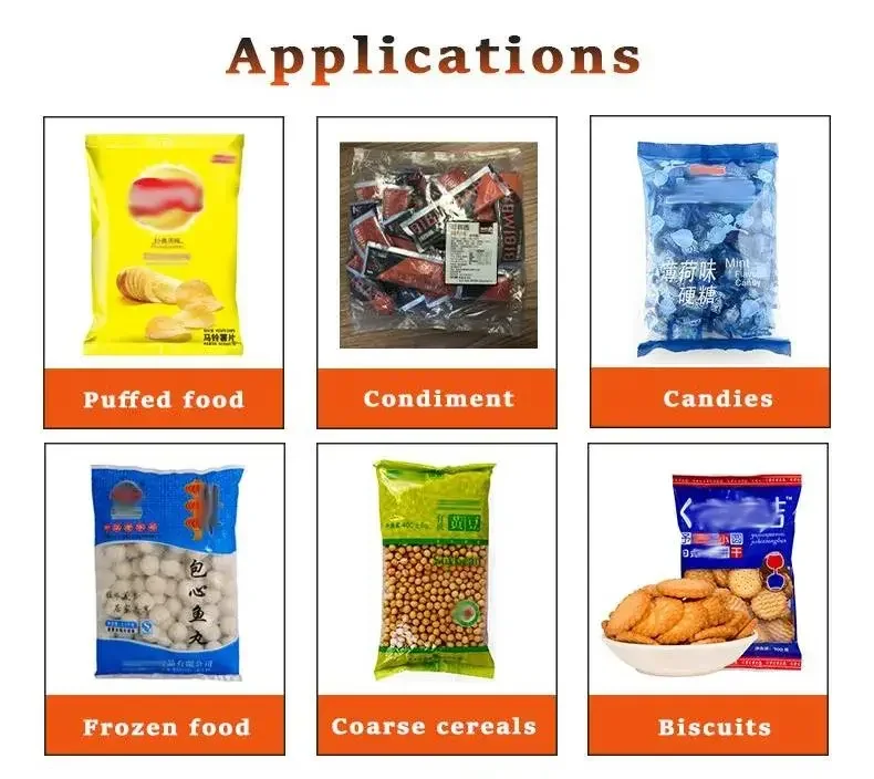 200g 500g Granule Packing Machine Snacks Crisps Raisins Rice Grains Candy Nuts Biscuits peanuts Seeds Jujube Packaging Machine