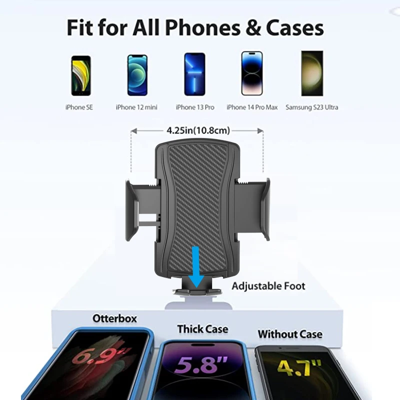 ChengBang Military-Grade Protection Phone Mount Sticky Suction Dash Car Mount Phone Holder Compatible with 4-7" Mobile Phones