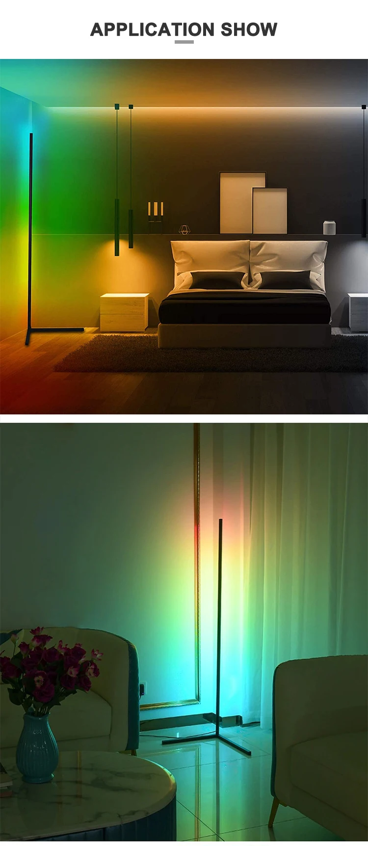 Smart Led Floor Lamp Modern Design Rgb Floor Light Color Changing With