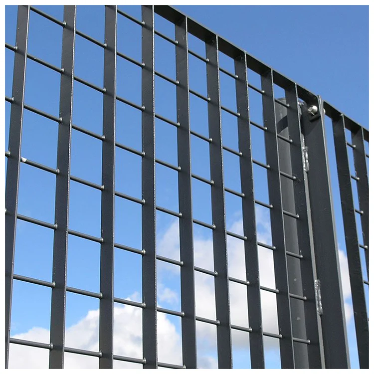 Cheap Flat Vertical Iron Bar Grating Security Fence