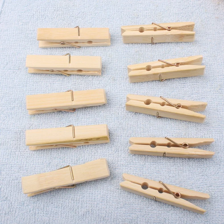 100 Natural Material Wholesale Bamboo Clothespin Peg Wooden Clamp 20 Pieces Per Bag Buy