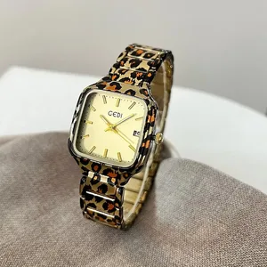 2026 Vintage Leopard Print Women's Watch Luxury Gold Hands Calendar Clock Fashion Wristwatch Unique Design Classic Timepiece
