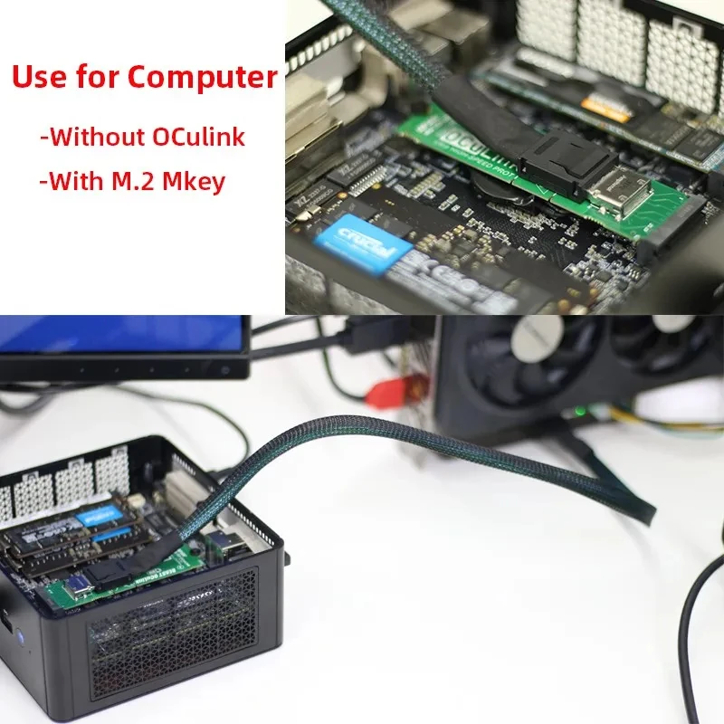EXP GDC OCuLink GPU Dock PCIe 4.0 X4 High Speed for Mini PC Notebook Laptop to External Video Graphic Card M.2 M Key to OCuLink
