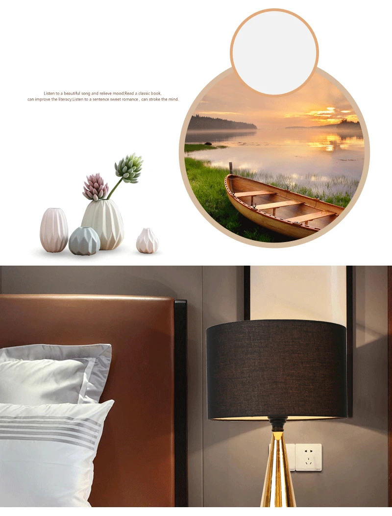 Wholesale modern metal office desk bedroom table lamp fashion home decoration table lamps