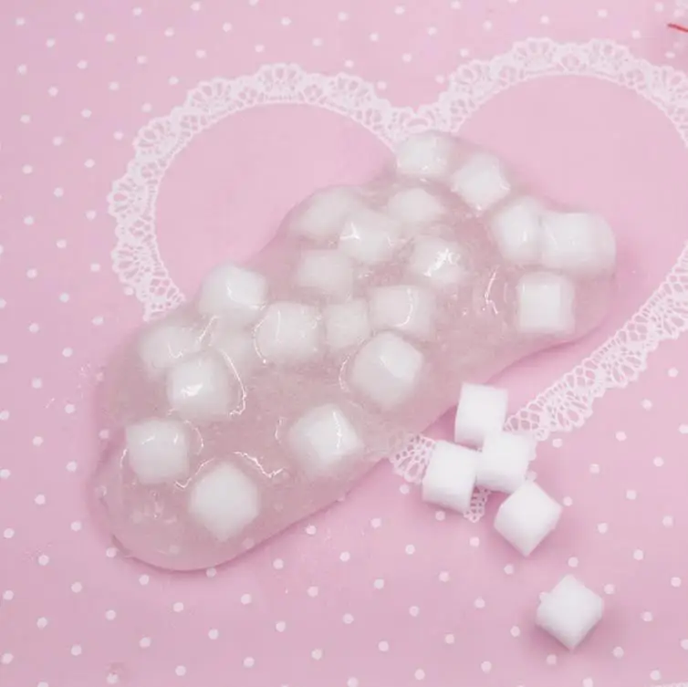 Simulation Fruit Jelly Cube Sponge for Slime Mixed DIY Accessories