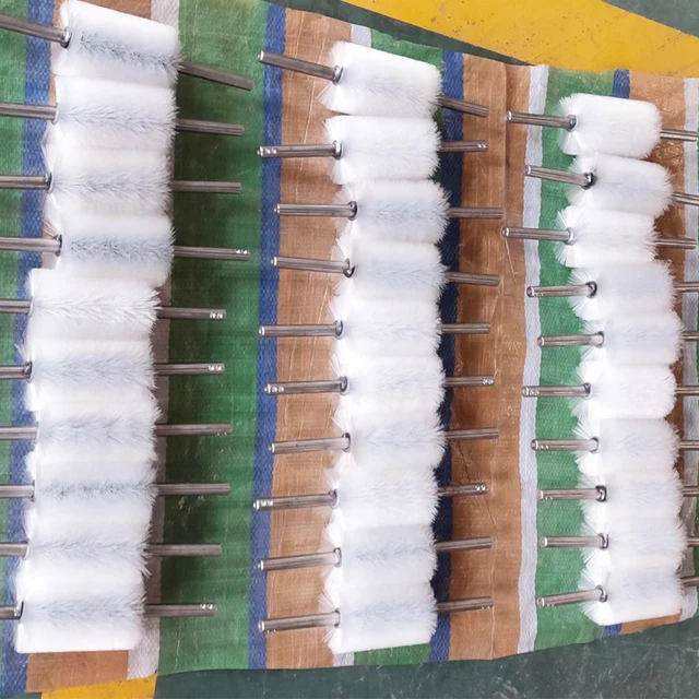 Industrial Rotary Glass Cleaning Soft Nylon Bristle Spiral Brush Roller 2