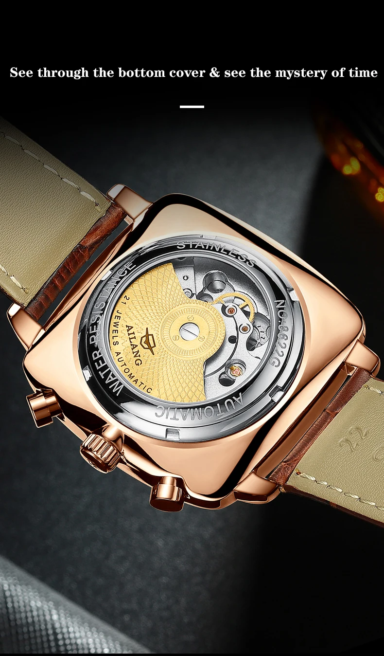 Ailang 8655 Square Case Men Mechanical 