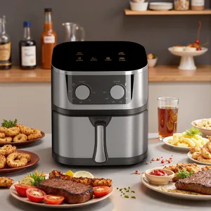 7L Large-Capacity Stainless Steel Air Fryer | Rotary Knob Control, Oil-Free & Low-Fat, Essential Kitchen Appliance for Home Use