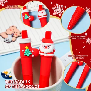 Christmas Santa Cartoon Neutral Pen - Best-Selling Kawaii Xmas Stationery, Ideal for School & Holiday Gifts