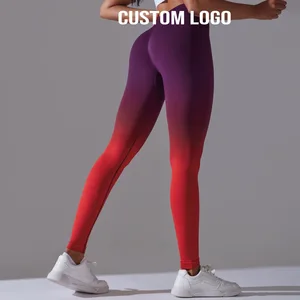 Custom Logo Women's High Waist Yoga Pants Hot Selling Workout Legging Scrunch Butt Ankle Length Butt Lifting Spandex/Nylon