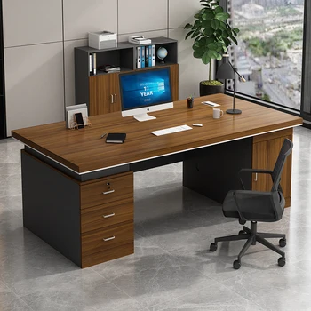 1.6m popular small size China supplier wholesale office desk furniture design for Staff home table walnut