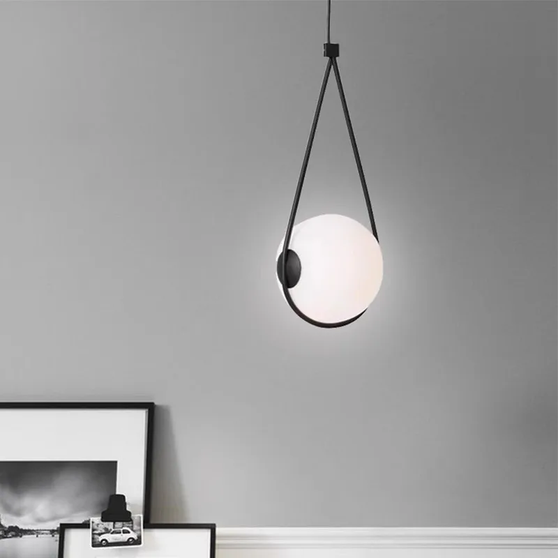 Nordic Spherical Pendant Lamp Modern Simple Living Room Restaurant Bedside Study Coffee Shop Milk Tea Shop Chandelier