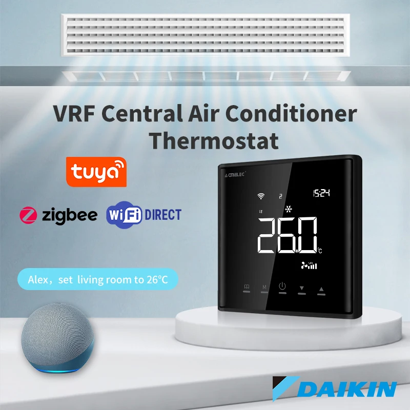 Termostato Inteligente para Aire Acondicionado VRF Daikin Tuya Zigbee,  Compatible con Google Home, Alexa, DuerOS, WIFI, Temperatura