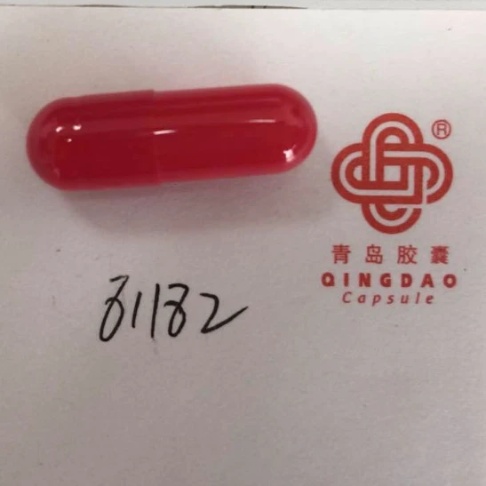 Beautiful Pearl Red Color Hard Capsules Printed Capsule
