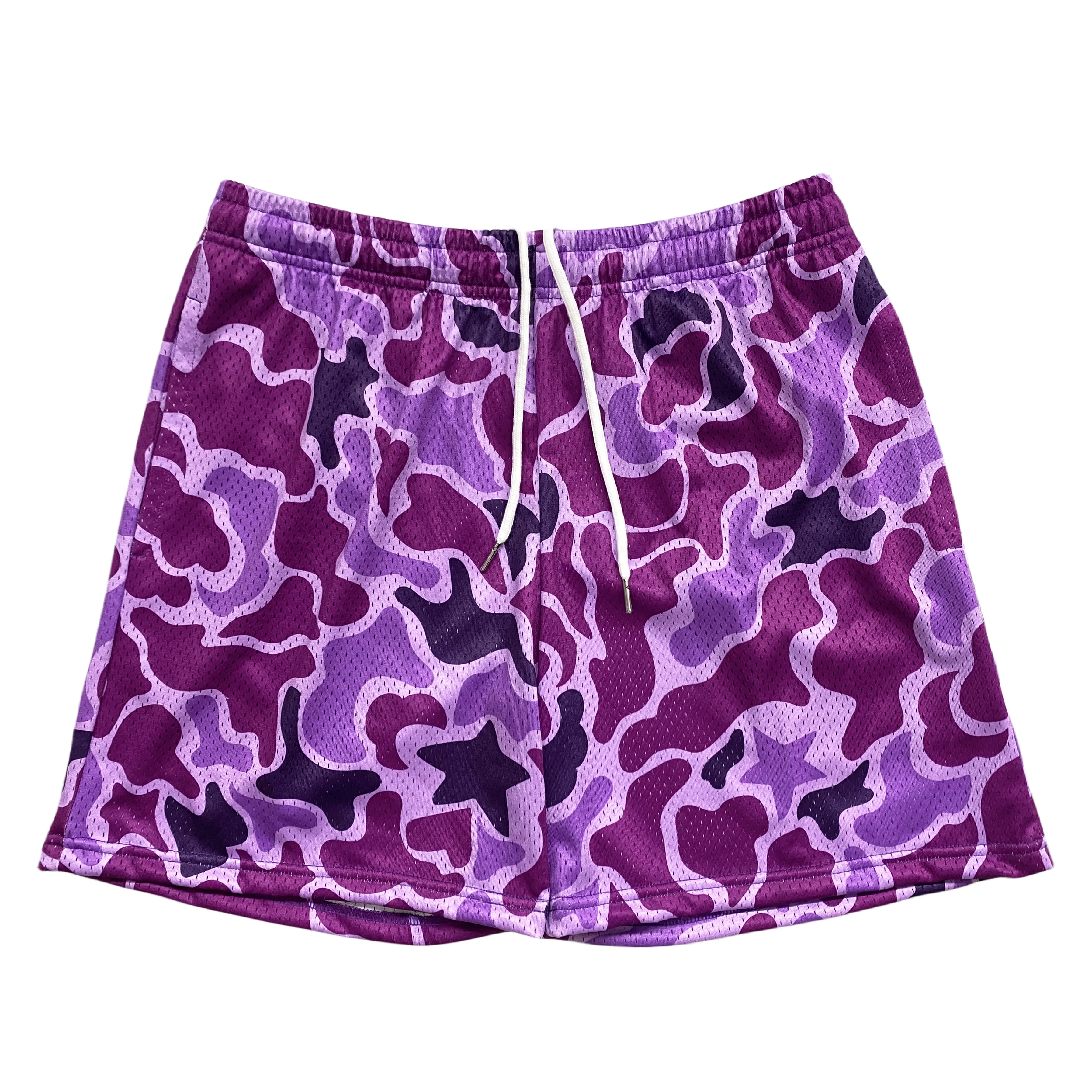 Luxury Custom logo Camouflage Polyester Mesh Shorts Designer Manufacturer  Women Unisex Casual Summer Camo Mesh Shorts for Men