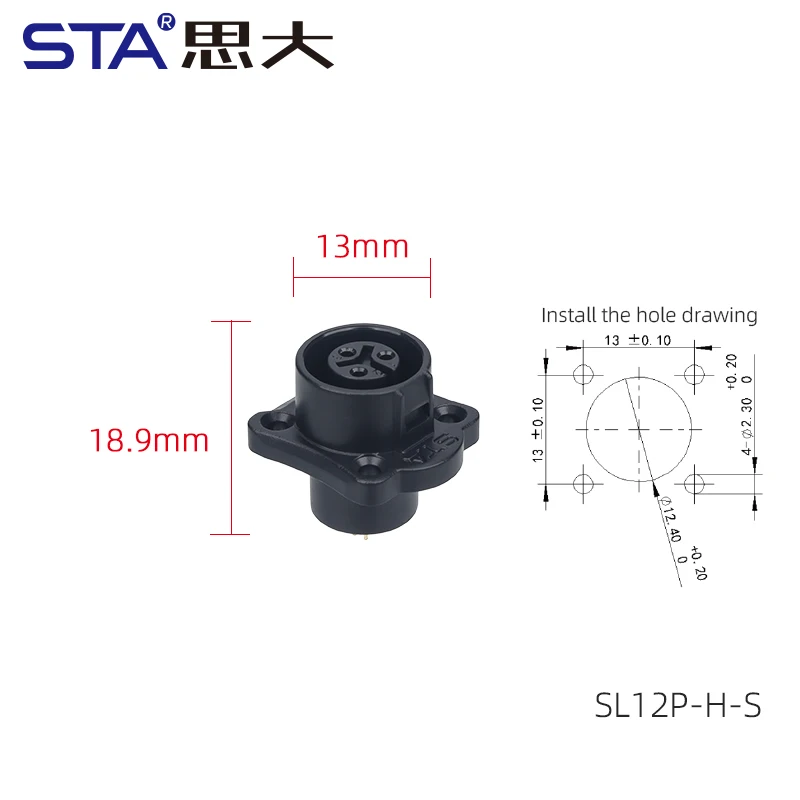 IP67/IP68 Waterproof 2/3/4/5/6/7/8 Pin Industrial Aviation Circular Connector LP12 Male Female Square Flange Panel Mount Socket