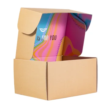 Printed folding customize colour clothing packing shipping boxes kraft shipping boxes custom logo