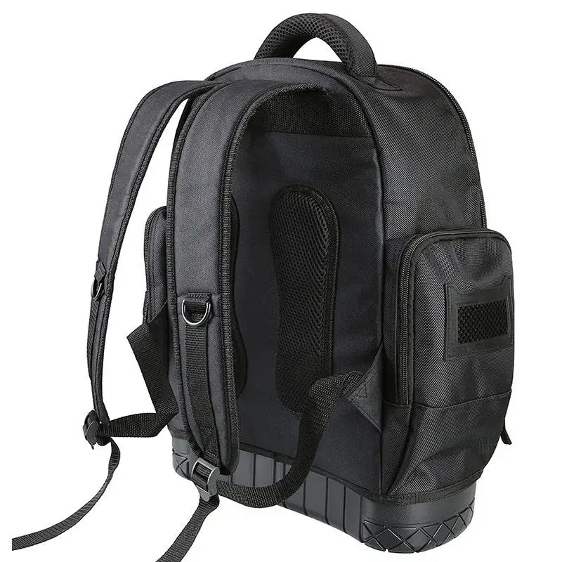Canvas Waterproof Plastic Base Tool Storage Bag Custom Electrician Heavy Duty Tool Backpack
