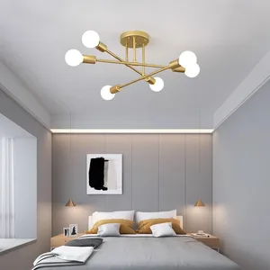 Morden Style Simple Creative LED Iron Pendant Ceiling Lamp E27 Multi-Head Indoor Chandelier