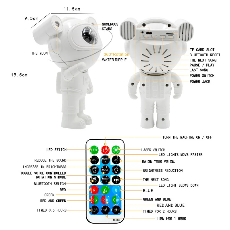 product astronaut projector lamp music speaker star moon nebula ceiling night light space timer led astronaut galaxy projector lighting-39