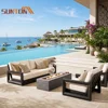 black garden furniture set aluminum
