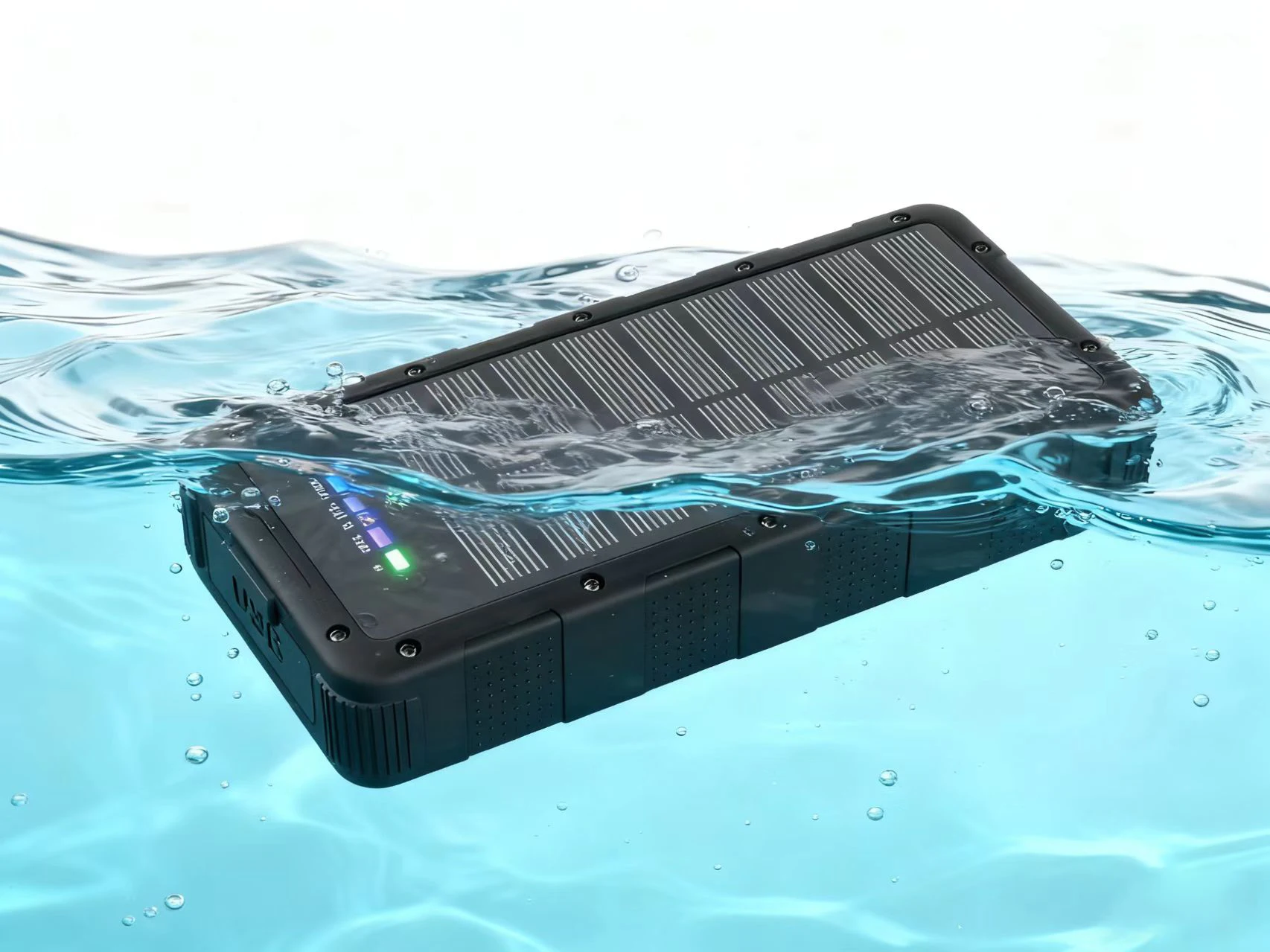Factory Wholesale 22.5W Solar Power Bank 20000mAh, Built-in LED Light, Dual USB-A+C Output Ports, IP67 Waterproof SP6720