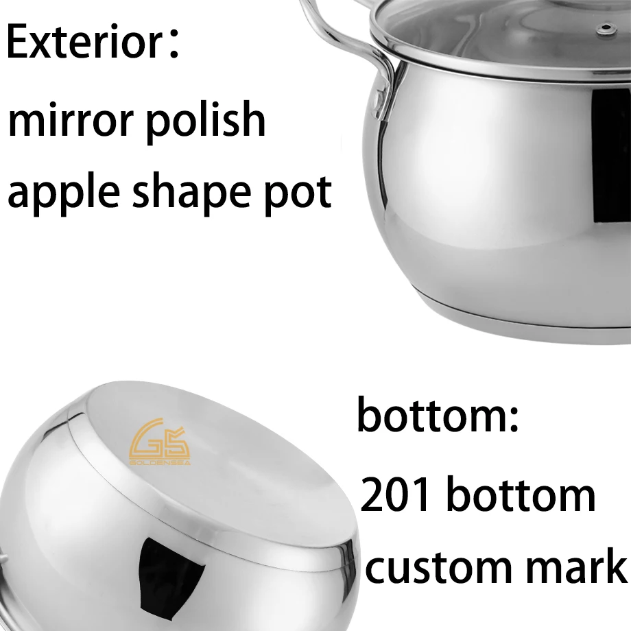 China Kitchen Big Cooking Soup Pot Stainless Cookware Set Heavy Duty 316 18/8 Stainless Steel Cookware Sets for Party with Lid