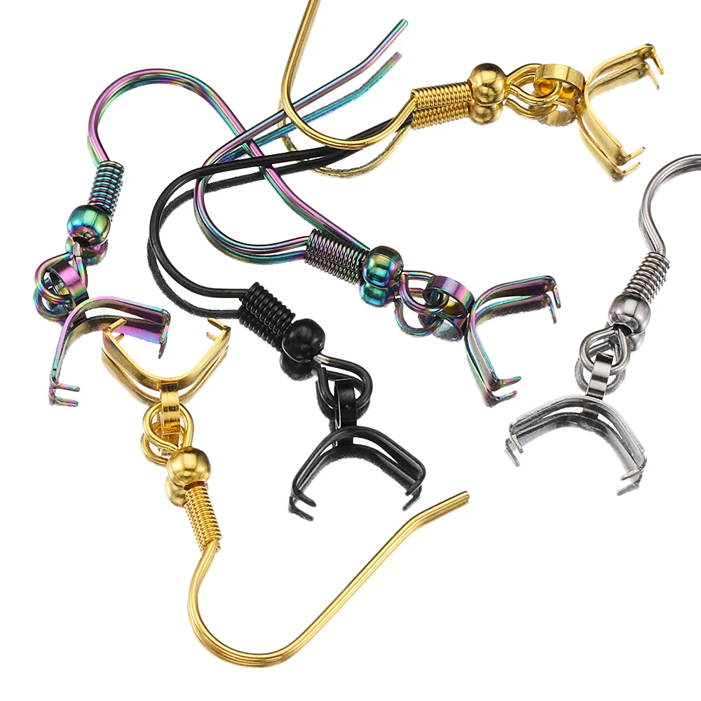 Stainless Steel Earring Hooks With Pinch Bails Clasp For Diy Earring