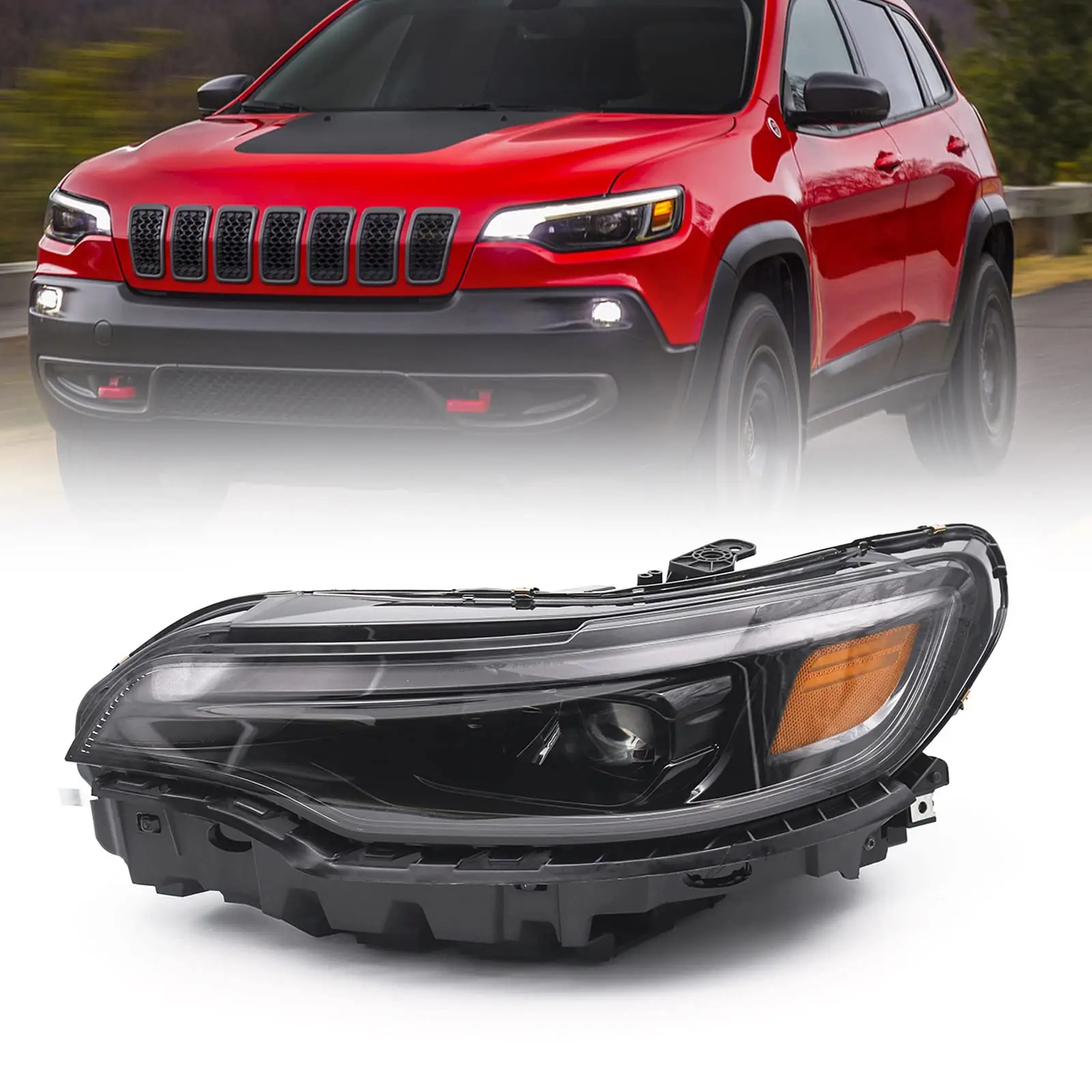 Jeep Cherokee headlight assembly 2019 2020 2021 2022 Xenon HID Left Driver Side LH Headlamps