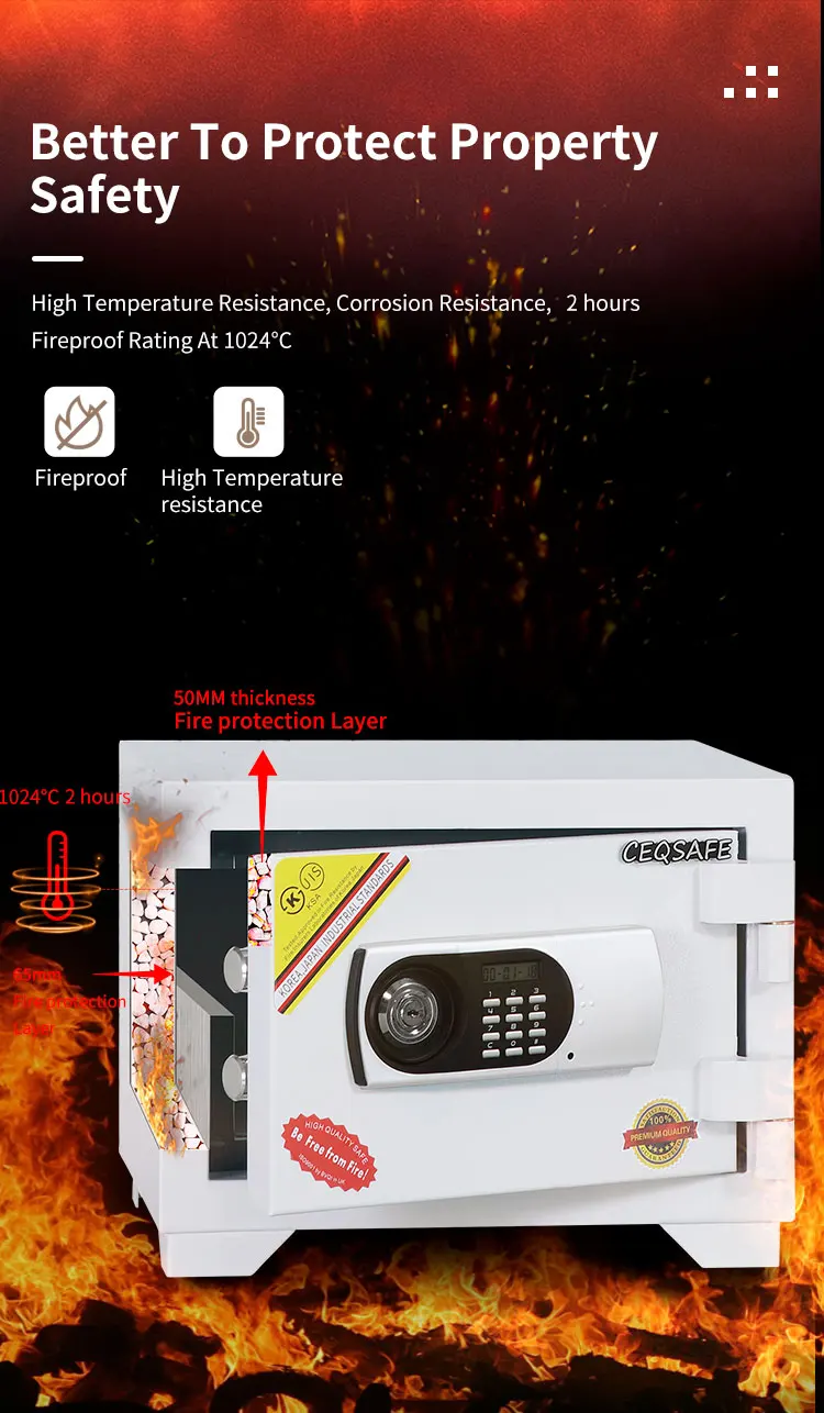 CEQSAFE High Security Digital Lock Home Safe Deposit Box 2 Hour Fireproof Safe details