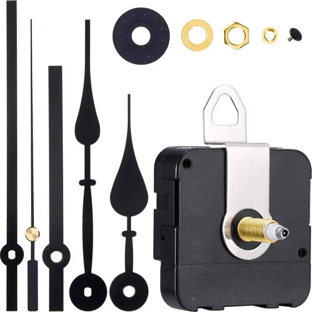 Kit Mouvement Horloge Silencieux JZK 4X - Mécanisme Quartz Long Manche Avec 6 Paires Aiguilles