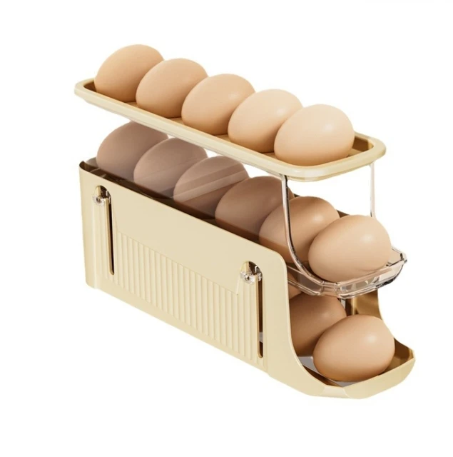 New Design Kitchen Auto Rolling Eggs Storage Box Refrigerator Egg Dispenser