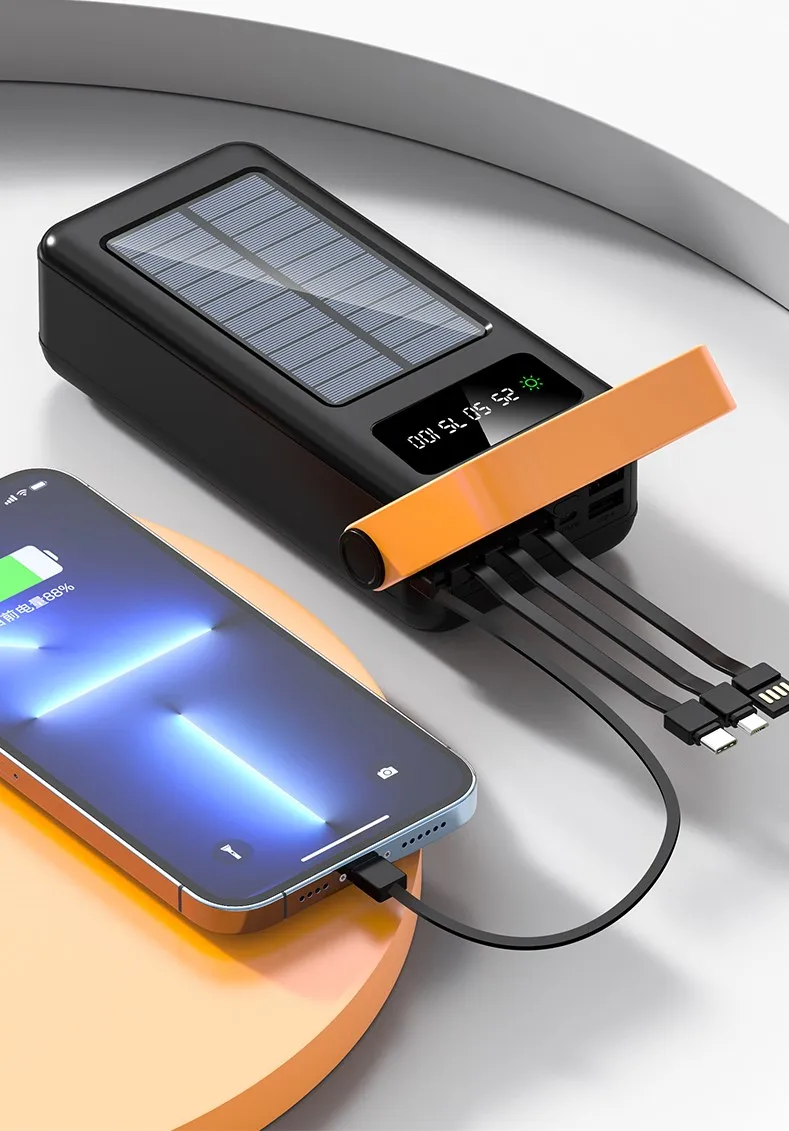 Outdoor Traveling Super Large Capacity Portable Solar Power Bank 200000mAh