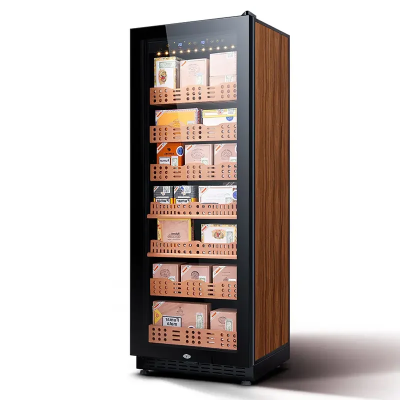 Commercial 1500 Cigar Cabinet Wood Grain Color Cedar Wood Compressor ...