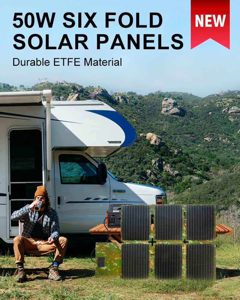 product 50w foldable solar panel charger with usb c  usb a outpus for phones power banks  tablets for emergency camping hiking africa-0
