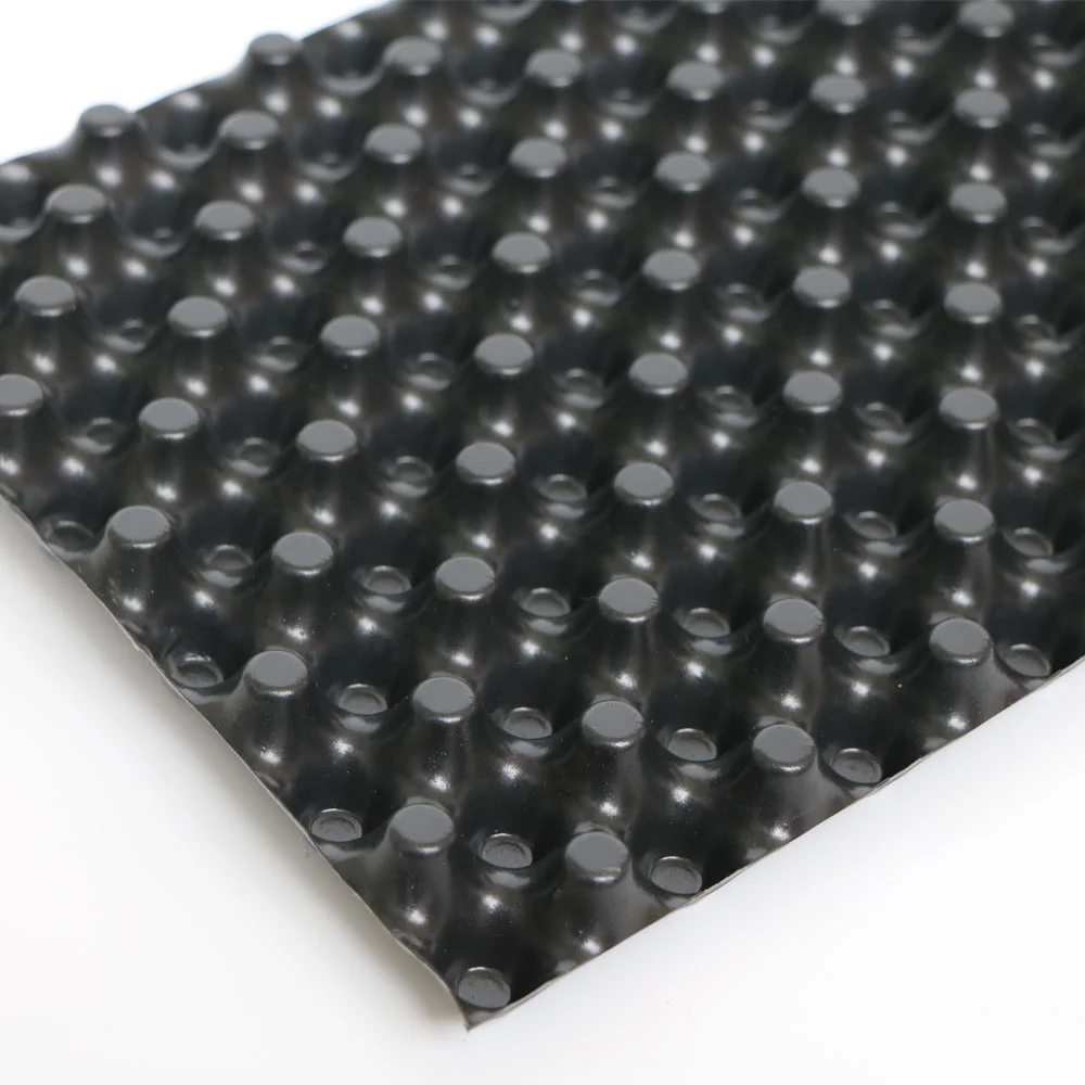 HDPE Double Side New Lightweight Building Construction Materials Plastic Drainage Board Green Roof  Dimple Strip Sheet