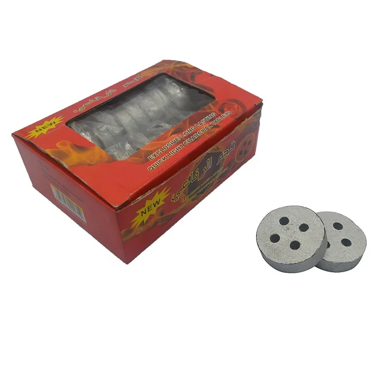 HongQiang  Factory Price 50MM QS Lucky Charcoal Dubai Market for 4 Hole Charcoal  Pure Wood for Incense Charcoal