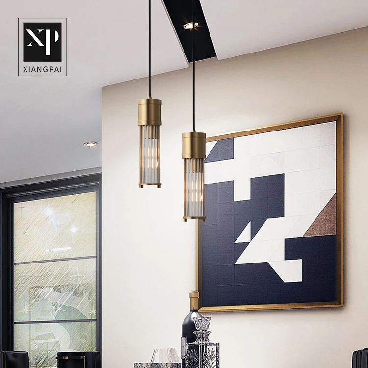 High Quality Contemporary Home Kitchen Modern Hanging Copper glass LED Pendant Light