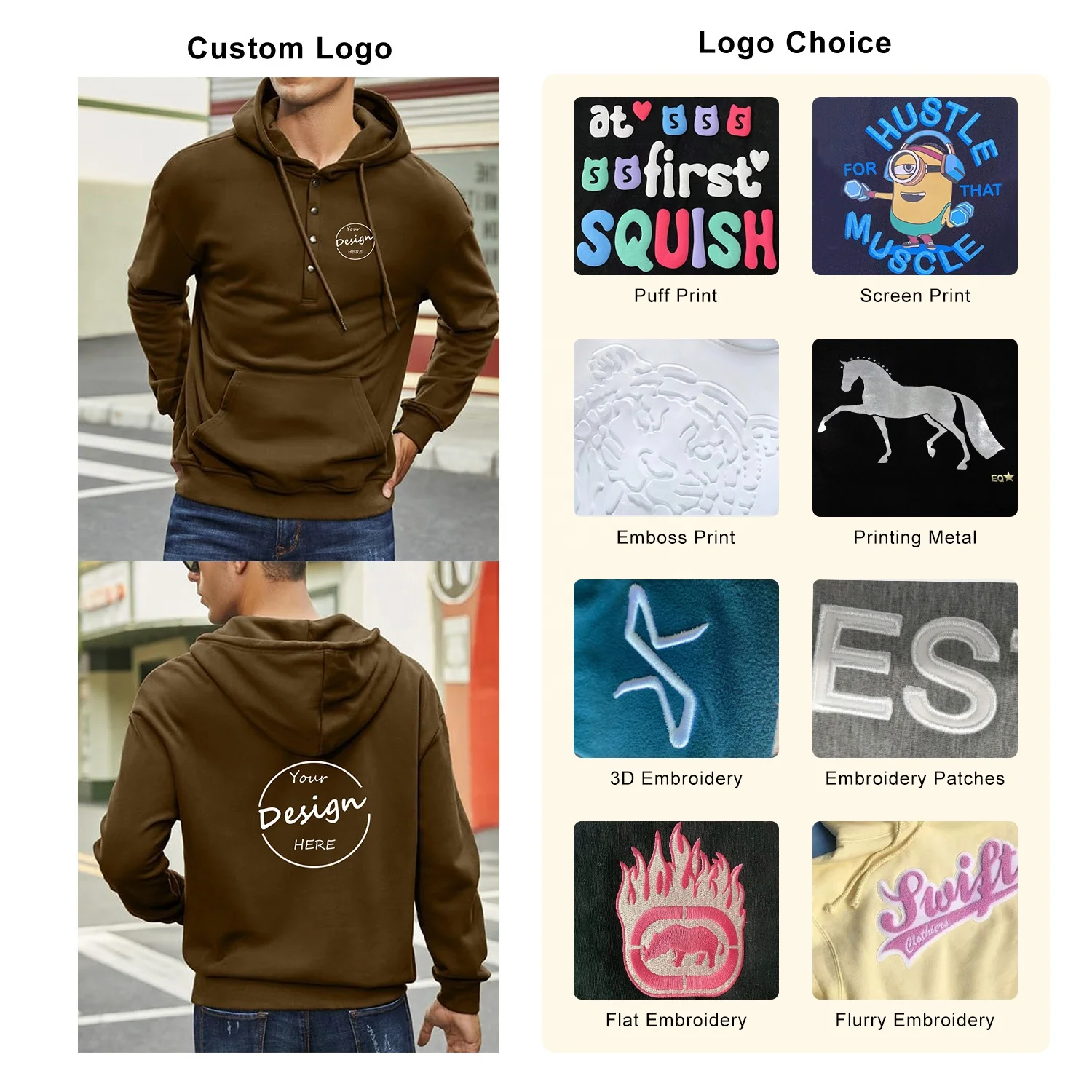 JL927A Stringless Hoodies Quality Thick Cotton Pullover Hoodie No String Kangaroo Pocket Men Snap Button Sweatshirt With Hood