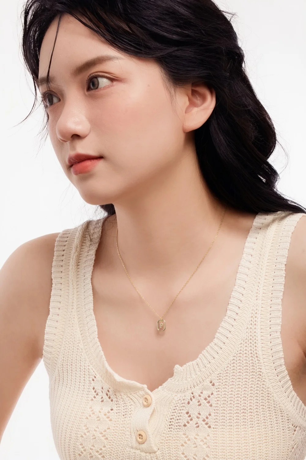 KAKODIY rhodium 14K gold plated exquisite zircon letter necklace, personalized name initial necklace for women detail 1